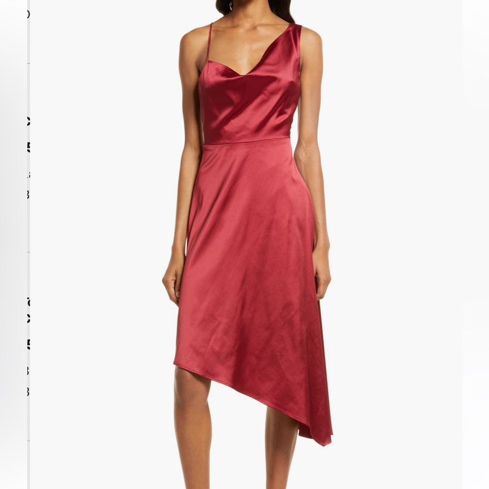 Lulu’s cowl neck satin midi dress